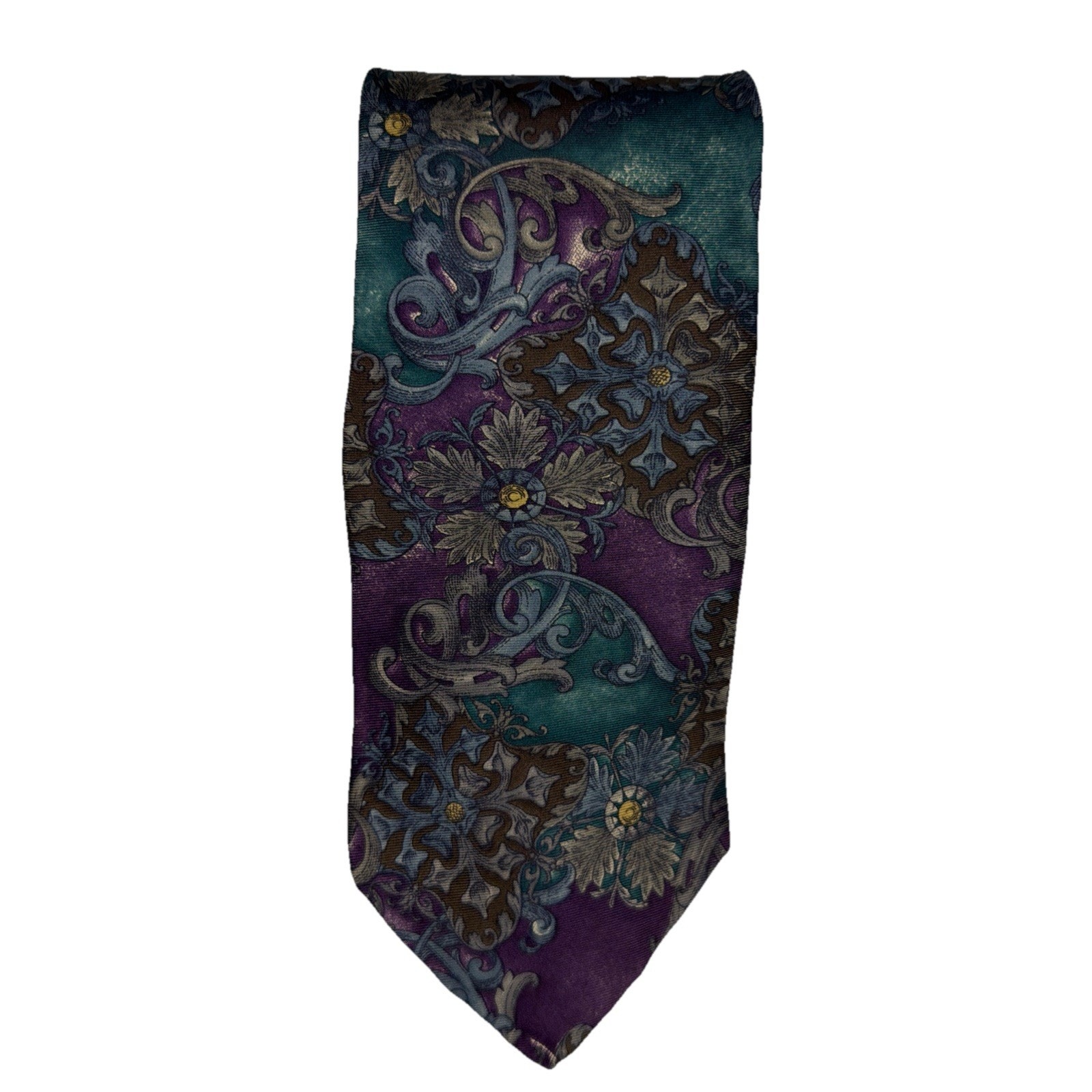 Etienne Aigner Silk Tie Classic Tapestry Paisley Floral Necktie Vintage Gift